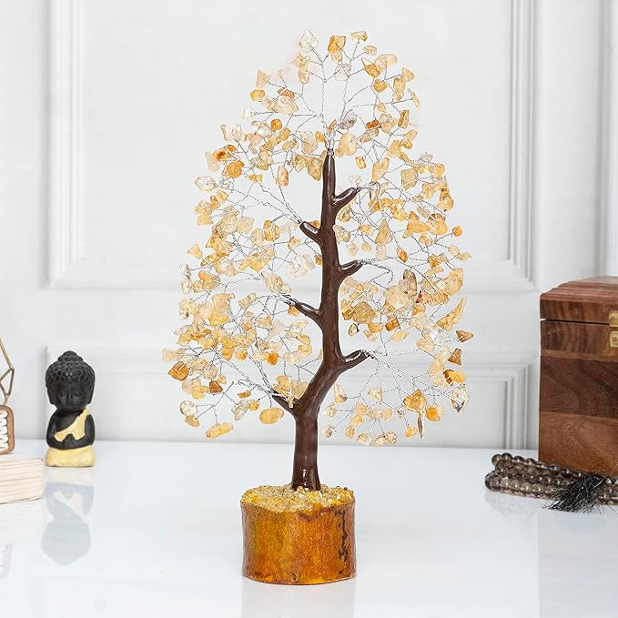 Citrine Chakra Tree of Life, Handmade Gemstone Tree, Crystal Tree of Life, Feng Shui Tree for Positive Energy, Artificial Tree, Crystal Decorations, Money Tree, Healing Crystals, Spiritual Gift