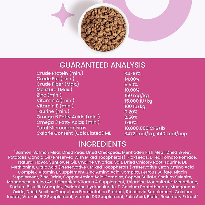 I and love and you Lovingly Simple Dry Cat Food - Salmon + Sweet Potato - Limited Ingredients, Allergy Friendly, No Fillers, Grain Free, 3.4lb Bag