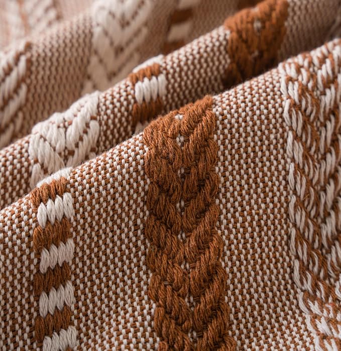 Cethom Boho Throw Pillow Covers 18x18 Inch Set of 2, Farmhouse Decorative Couch Pillow Cases, Brown Accent Pillows of Bed, Sofa Bedroom Living Room Home Decor Cushion Cover