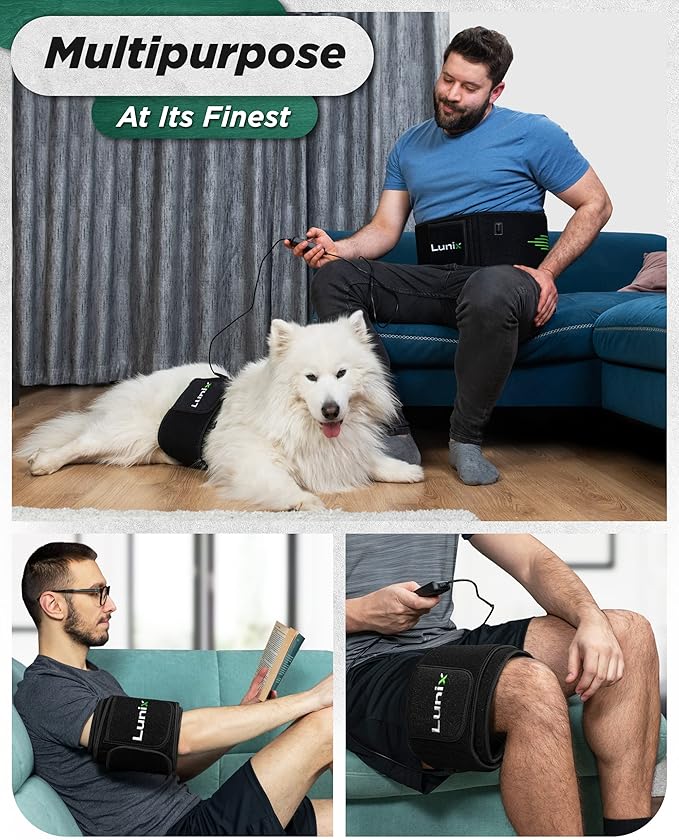 Lunix LX16 Red Light Therapy Belt, Near Infrared Light and Red Light Therapy to Improve Circulation, Relax Muscles, Black