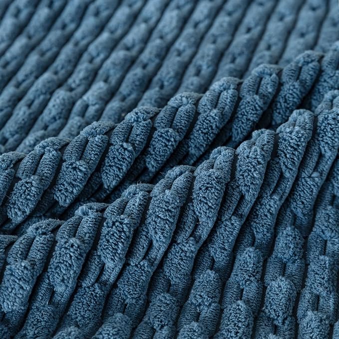Set of 4 Blue Decorative Throw Pillow Covers 12x20 Inch Corduroy Pillow Covers for Bed Couch Sofa Living Room Soft Cushion Cases