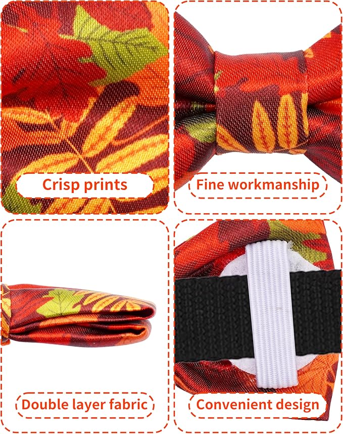 PET SHOW 5 Pack Dog Bowties Fall for Small Dogs Slide on Collar
