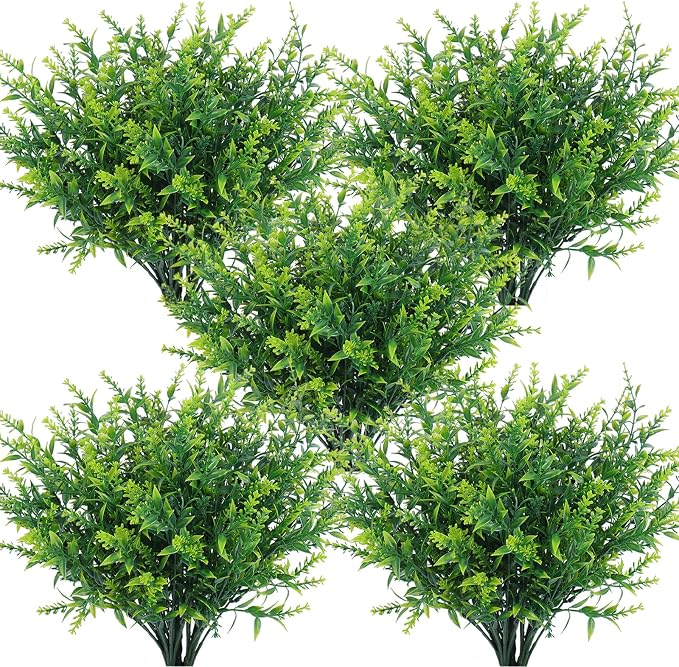 RECUTMS Artificial Outdoor Plants Artificial Greenery Flowers for Outside | 36Pcs Faux Flowers For Outdoor Planters Faux Spring Florals Indoor Fake Plant Flower Fillers for Bouquets Spring Vase Filler