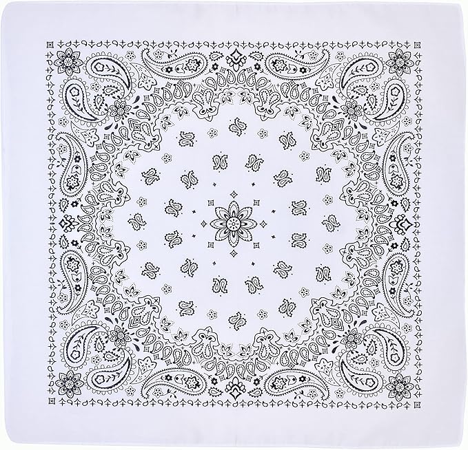 Gift Packaging Bandana for Men Women - 100% Cotton, Paisley, 22x22 In, 1 Pack - Large Bandanna Handkerchief Cowboy Hanky