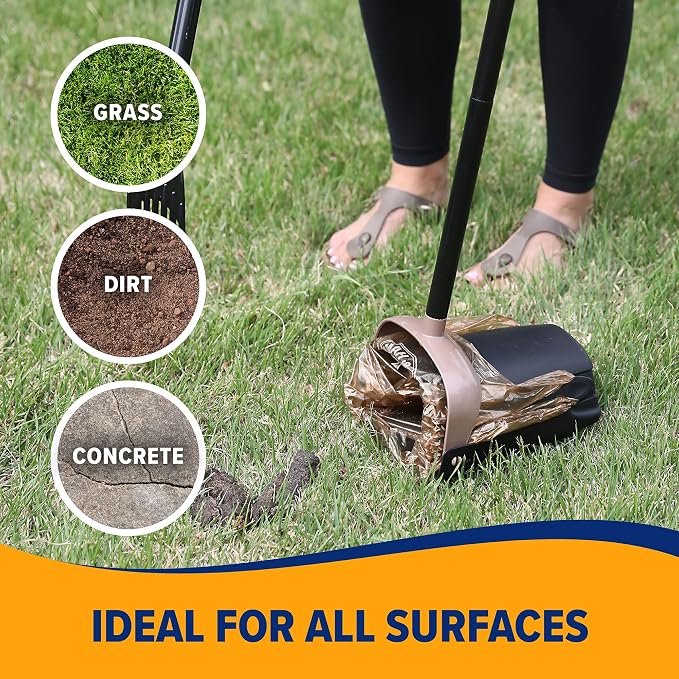Arm & Hammer Swivel Bin & Rake Dog Pooper Scooper, Includes 2 Waste Bags | Includes 2 Heavy Duty Scented Waste Bags for Easy, No Touch Disposal