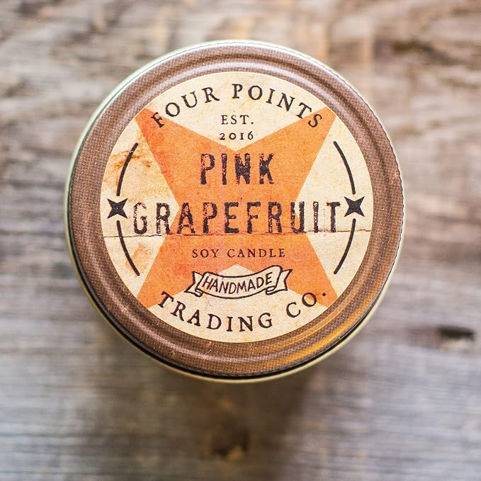 Pink Grapefruit 4 Oz Scented Soy Aromatherapy Candle w/Jar