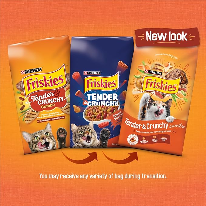 Purina Friskies Tender and Crunch'd With Flavors of Chicken, Beef, Carrots and Green Beans - (Pack of 4) 3.15 lb. Bags
