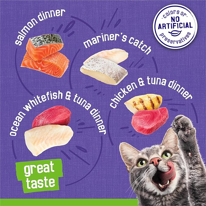 Friskies Purina Pate Wet Cat Food Variety Pack Seafood and Chicken Pate Favorites VP - 5.5 oz. Cans,(Pack of 80)