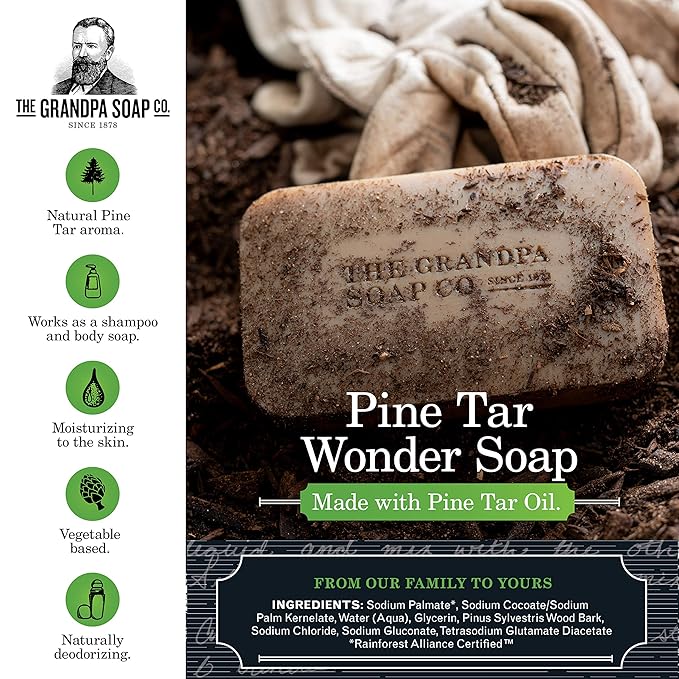 Grandpa's Brands Pine Tar Soap, 4.25 Ounce