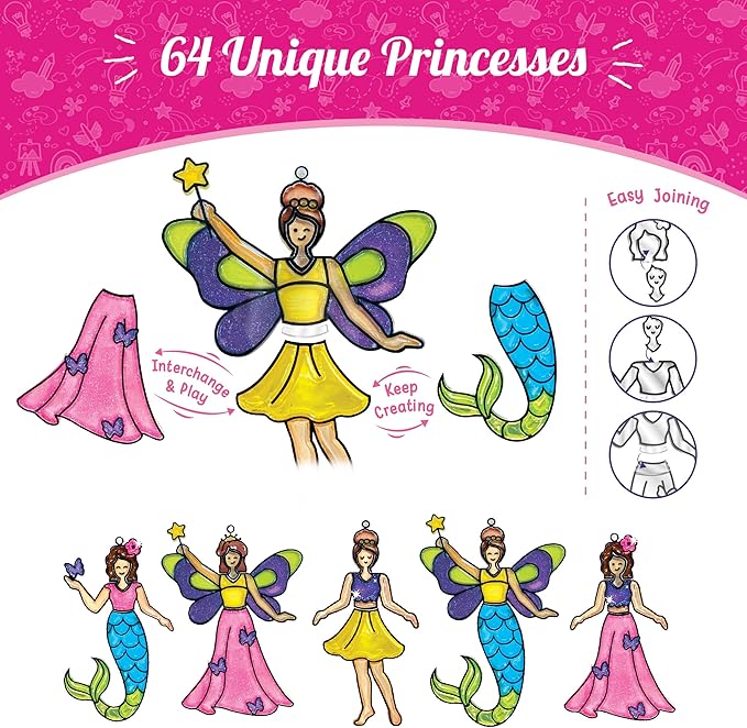 Imagimake Window Art Princess | Suncatcher Kit | Arts and Crafts for Kids Ages 8-12 | Girls Toys Age 6-8 | Princess Gifts for Girls Age 6-8 | 5 Year Old Girl Gift | Fun Christmas Gifts for Grandkids