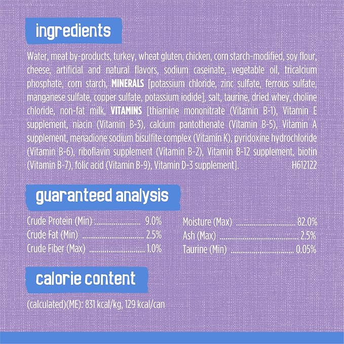 Friskies Purina Shreds Turkey and Cheese Dinner in Gravy High Protein Wet Cat Food - 5.5 oz. Cans,(Pack of 48)