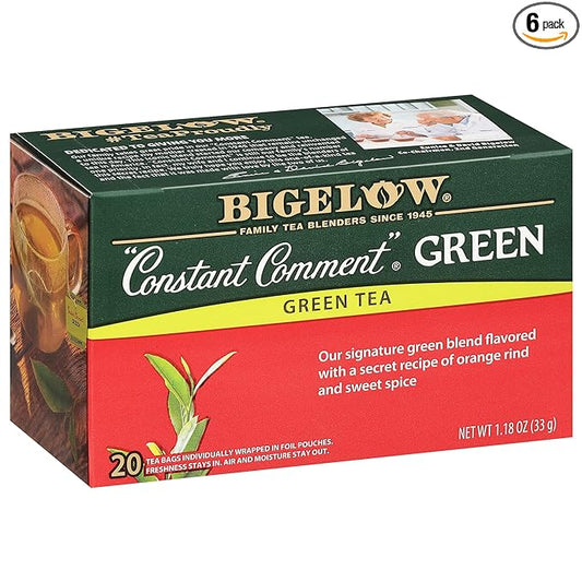 Bigelow Tea Constant Comment Green Tea, Caffeinated, 20 Count (Pack of 6) 120 Total Tea Bags