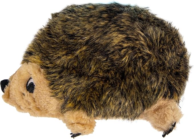 Outward Hound Hedgehogz Plush Dog Toy, Squeaks & Grunts, Medium, 9" x 6.5" | Soft Realistic Faux Fur, Round for Rolling & Chasing, Cuddle & Carry, Interactive Fetch, Light Chewers, Dogs & Puppies