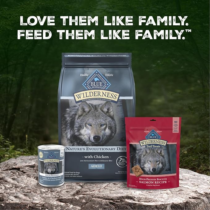 Blue Buffalo Wilderness Chicken & Wholesome Grains Adult Dry Dog Food, 28lb | 39g Protein, Real Chicken #1 Ingredient, Antioxidant-Rich Fruits & Veggies, High Protein to Fuel Adventures