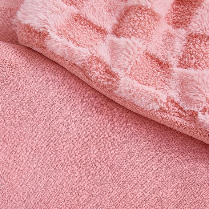 Luxury 3D Checkered Throw Blanket Reversible Thick Warm Blankets for Couch | Soft Velvet Flannel Fuzzy Plush Gift for Women
