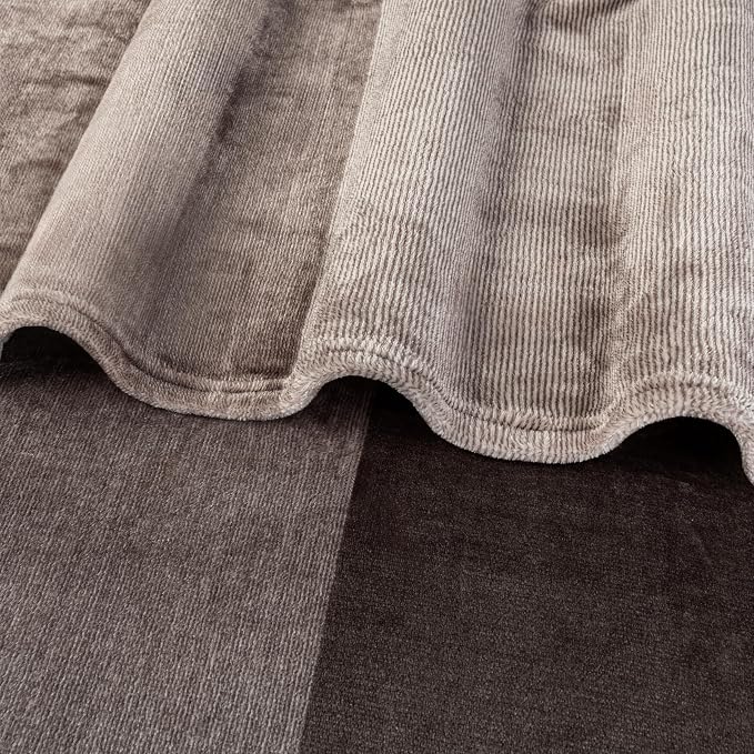 PAVILIA Taupe Ombre Fleece Throw Blanket for Couch Sofa Bed, 50x60 | Gradient, Soft Plush Flannel Fleece, Lightweight Accent Blanket, Warm All Season, Machine Washable, Cozy Decor Gift