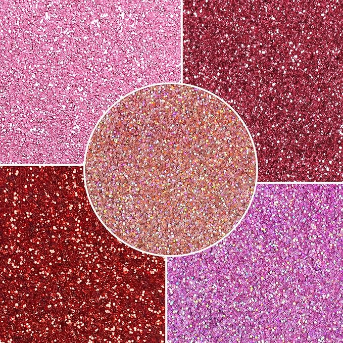 MARBLERS Cosmetic Grade Fine Glitter 5-Pack [Pink Vibe] 0.90oz (25g) | Non-Toxic | Vegan | Cruelty-Free | Eyeshadow, Nail Polish, Nail Art | Festival, Rave & Party Makeup | Body & Face