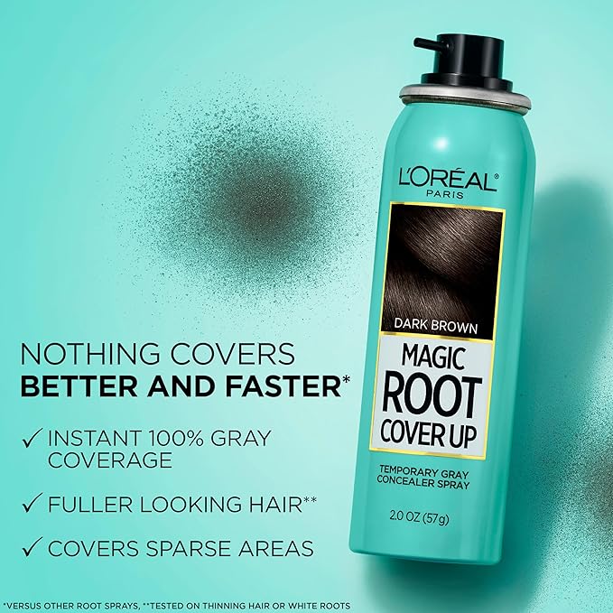 L'Oreal Paris Hair Color Root Cover Up Temporary Gray Concealer Spray Light Golden Brown (Pack of 2) (Packaging May Vary)