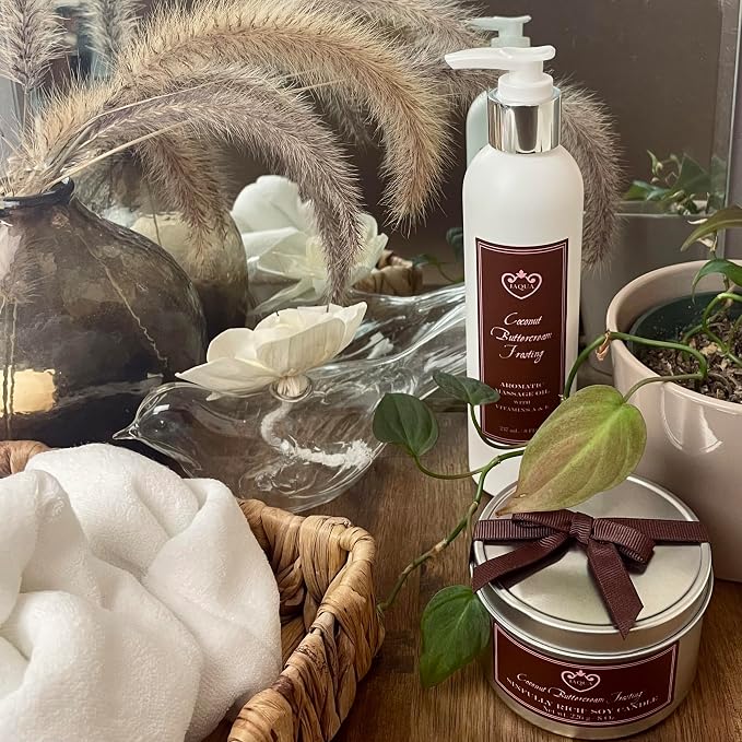 Jaqua Spa Aromatic Massage Oil with Jojoba, Sesame, and Sunflower Oil - Coconut Buttercream Frosting