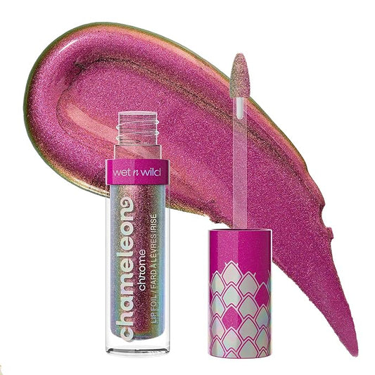wet n wild Chameleon Chrome Lip Foil, Bold Light-Reflecting Pigments, Multidimensional Shine, Non-Sticky Smooth Formula, Vegan & Cruelty-Free - Celestial Dance