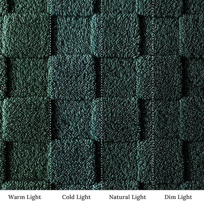Exclusivo Mezcla 3D Checkered Fleece Throw Blanket for Couch, Green | Super Soft and Cozy Fluffy Throw, Lightweight and Breathable, Cute Fuzzy Blanket for Sofa, Home Decor, All Season, 50"x60"