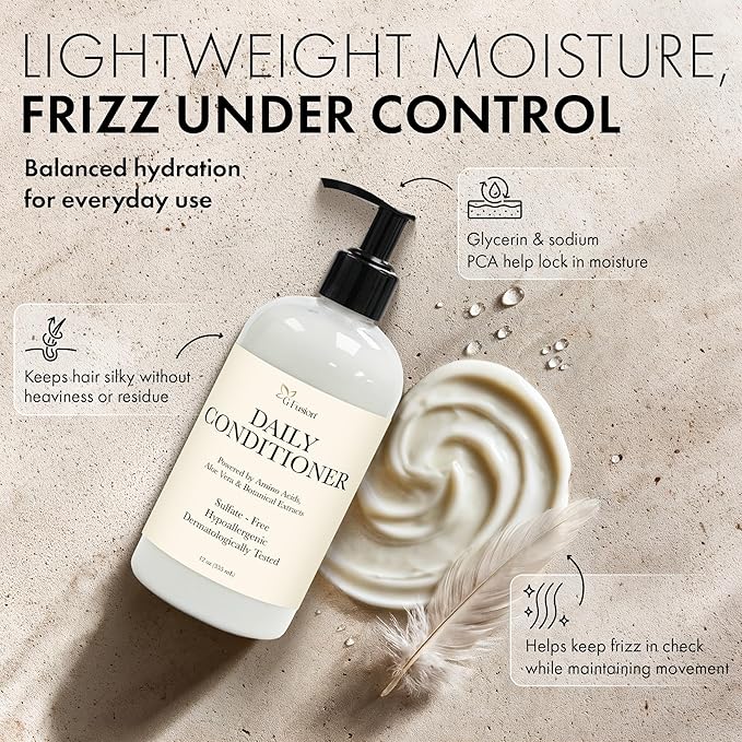 All Natural Daily Conditioner – Sulfate-Free Moisturizing Hair Conditioner with Amino Acids, Aloe Vera & Botanical Extracts – Lightweight Clean Beauty Formula for Smooth, Healthy Hair