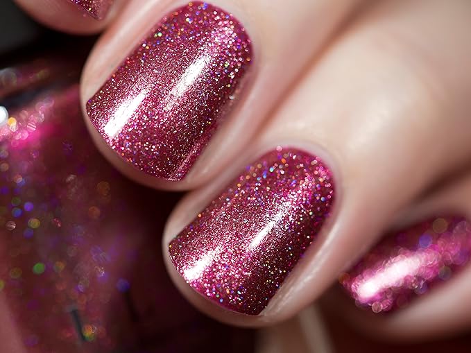 ILNP Velvet Rope - Dark Magenta Holographic Metallic Nail Polish