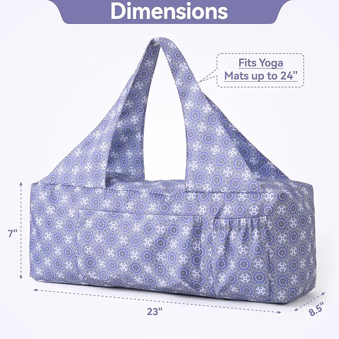BOULDER BEE Yoga Mat Bag with Wet Pocket, Large Yoga Mat Carrier Fits All Your Stuff, Personalized Yoga Gifts, Gym Tote Bag for Women