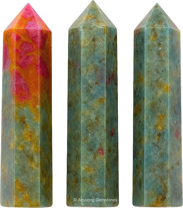 Amazing Gemstone Crystal Points Bulk Healing Crystals & Stones - Premium Single Terminated Healing Wand Point Bulk Crystals for Crafts, Crystal Grid, DIY Work