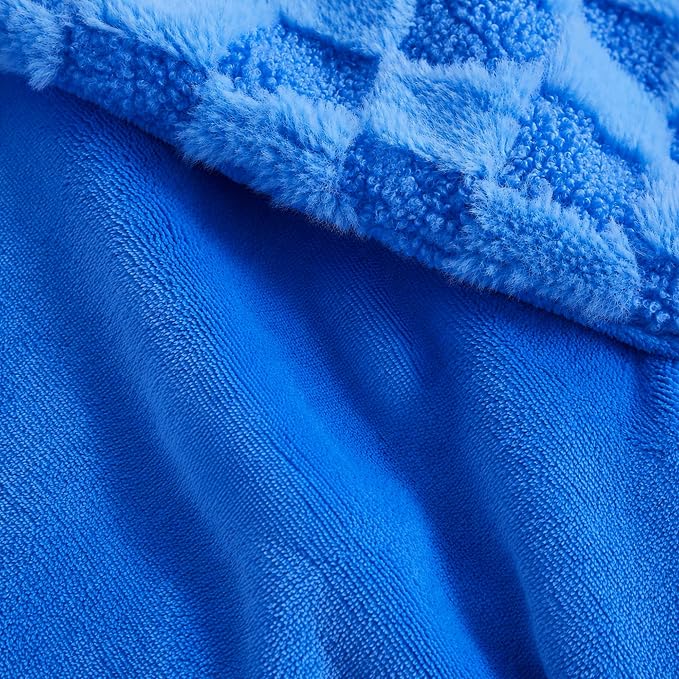 Luxury 3D Checkered Throw Blanket Reversible Thick Warm Blankets for Couch | Soft Velvet Flannel Fuzzy Plush Gift for Women