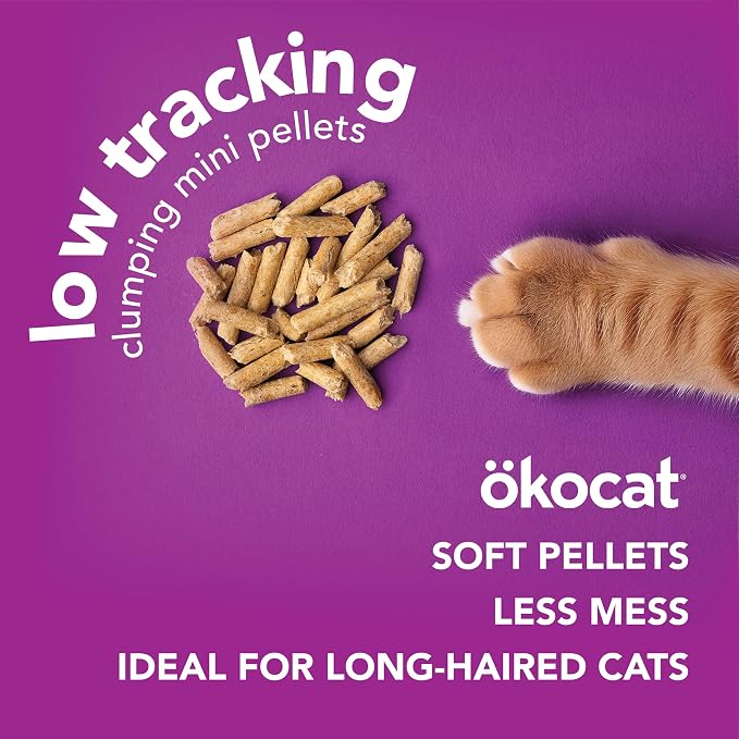 ökocat Low Tracking Natural Wood Clumping Cat Litter, Odor Control 14 Lbs