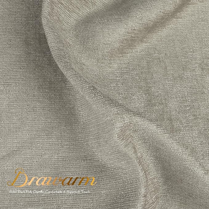 BRAWARM Chenille Throw Pillow Covers 20x20 Inches, Taupe, 2 Pack | Decorative Pillow Covers with Shell Edge, Soft Cushion Cases for Sofa Bed Living Room Home Farmhouse (No Insert)