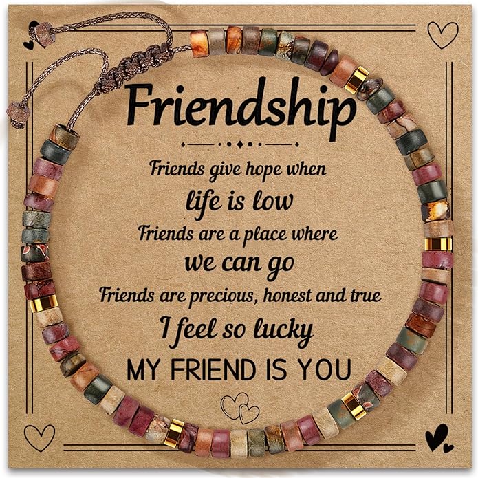Inspirational Gifts Bracelets for Women: Valentines Mothers Day Birthday Gifts for Women Friends Sister Mom - Healing Natural Stone Beads Bracelets Thinking of you Get Well Soon Gift for Women