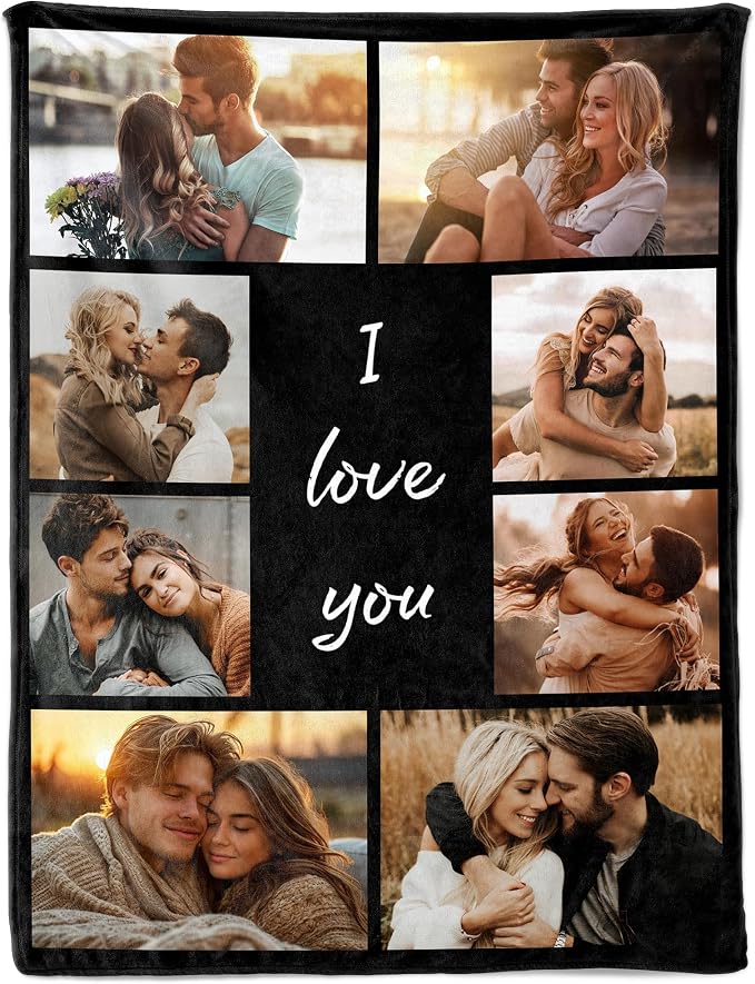Ship Next Day, Custom Blanket with Picture Customized Photo Blankets Customize, Customizable Blanket, Personalized Christmas Funny Gifts for Couple, Girlfriend, Boyfriend, Mom, Dad, Wife, Husband