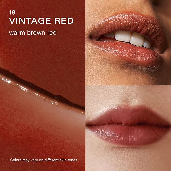 Melixir Vegan Lip Butter (12 Colors), Hydrating Tinted Lip Balm Stick, Bee-Free, Petrolatum-Free, Plant-Based, Moisturizes Dry & Chapped Lips With Shea Butter, Sheer, Natural Finish - #18 Vintage Red