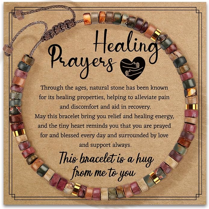 Inspirational Gifts Bracelets for Women: Valentines Mothers Day Birthday Gifts for Women Friends Sister Mom - Healing Natural Stone Beads Bracelets Thinking of you Get Well Soon Gift for Women