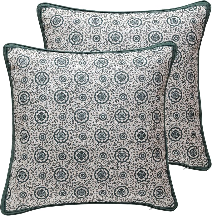 patdrea Vintage Linen Throw Pillow Cover,18"x18",Set of 2-Palladin B | Elegant Decorative Pillow Case,Orange Citrus Fruit Print,Pillow Cover for Couch Living Room Bedroom Sofa