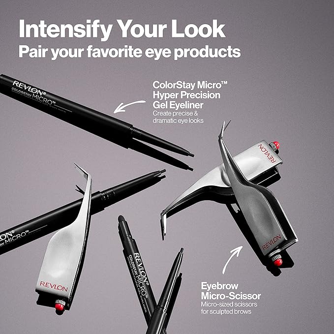 Revlon Gel Eyeliner, ColorStay Micro Hyper Precision Eye Makeup with Built-in Smudger, Waterproof, Longwearing with Micro Precision Tip, 214 Black, 0.002 oz