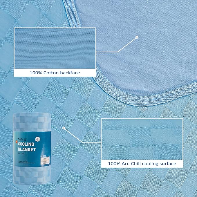 Cooling Blanket, Summer Cooling Blankets for Hot Sleepers, Arc-Chill Q-Max>0.5 Cool Fiber, Oeko-TEX 100% Certified, Soft, Breathable, Double-Side Bed Throw,Keep Cool for Adults Kids 90"x108"