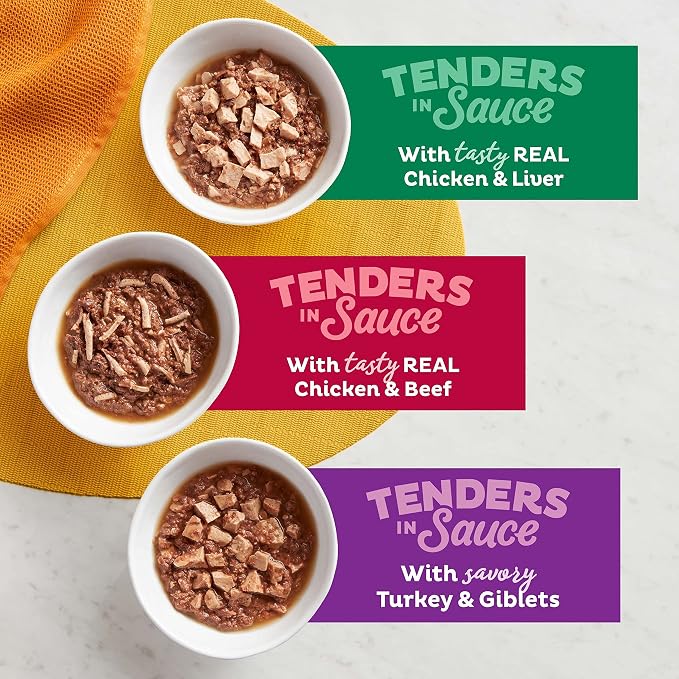 Meow Mix Poultry & Beef Favorites, Wet Food Variety Pack, 24 Cups