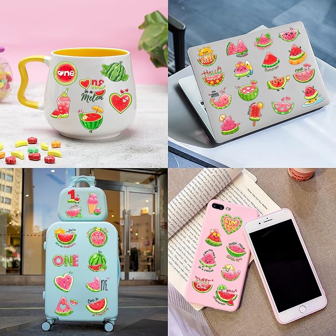 96PCS Watermelon Pre-Cut Temporary Tattoos for Kids | Super Cute Themed Birthday Party Favors, Supplies, Decorations, Funny Fruit Fake Tattoo Stickers, School Rewards Prizes & Gifts For Boys & Girls