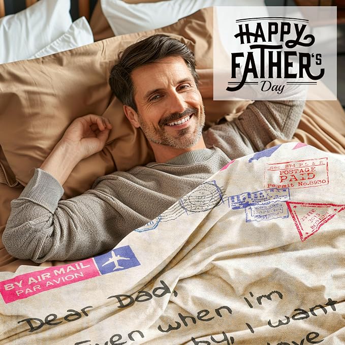 UFOORO Father's Day Blanket Gifts for Dad from Daughter Son, Throw Blanket 55"x70", Father's Day Present for Father, Papa Birthday Gift, Father Blanket from Daughter Son
