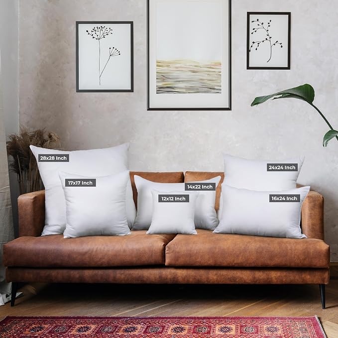 Utopia Bedding Throw Pillows, Decorative 17x17 Pillow Inserts, Set of 4 | Down alternative pillow insert with plush fluffy fill for beds sofas couches and chairs. Suitable for indoor outdoor use.