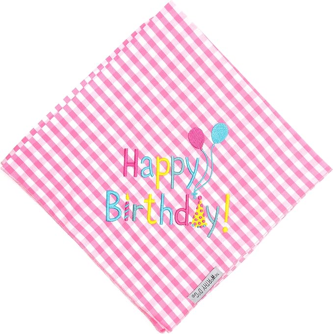 THE WORTHY DOG Icons Classic Tie-On Bandana for Dogs & Cats, Birthday