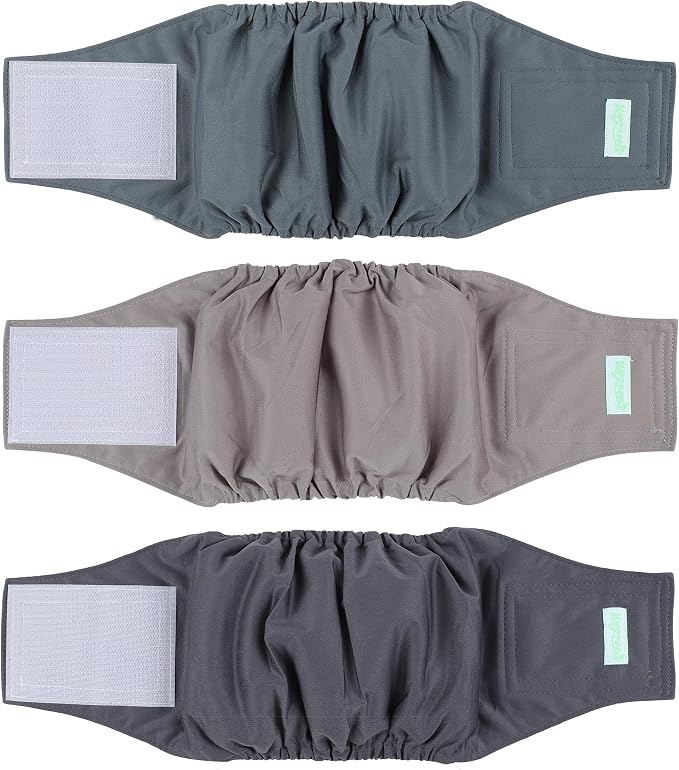 wegreeco Washable Male Dog Belly Band (Stylish Pattern)- Pack of 3 - Washable Male Dog Belly Wrap, Dog Diapers Male (Medium)