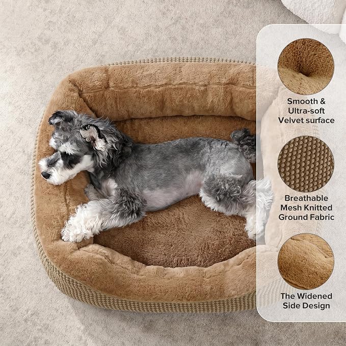 XL Dog Beds Large Sized Dog, Washable Orthopedic Warming Soft Sleeping Durable with Anti-Slip Bottom
