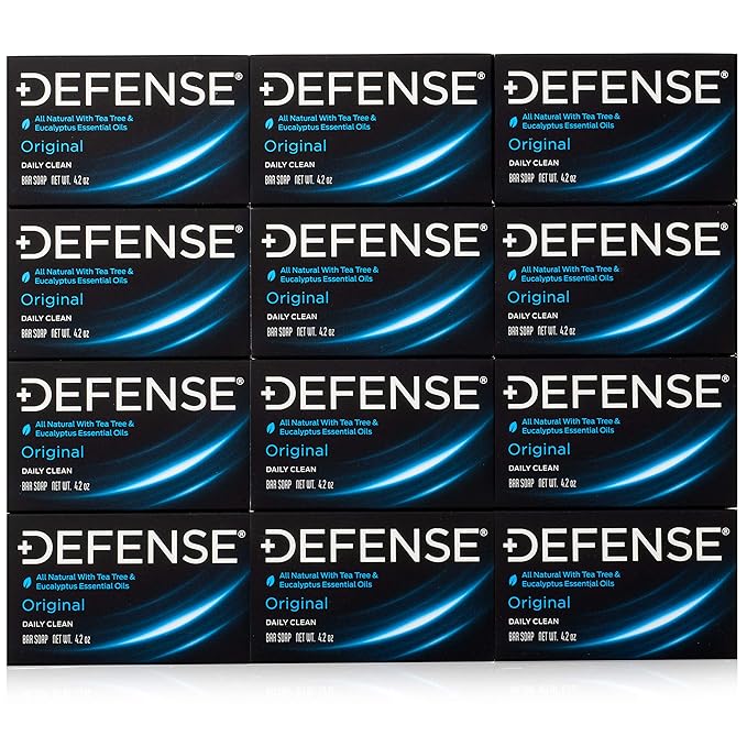 Defense Soap 12pk All Natural Tea Tree Bar Soap for Men | Made by Wrestlers with Tea Tree Oil & Eucalyptus Oil to Promote Healthy Skin
