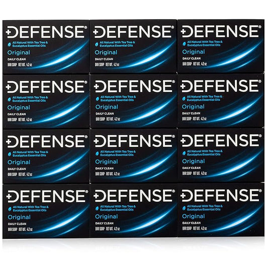 Defense Soap 12pk All Natural Tea Tree Bar Soap for Men | Made by Wrestlers with Tea Tree Oil & Eucalyptus Oil to Promote Healthy Skin