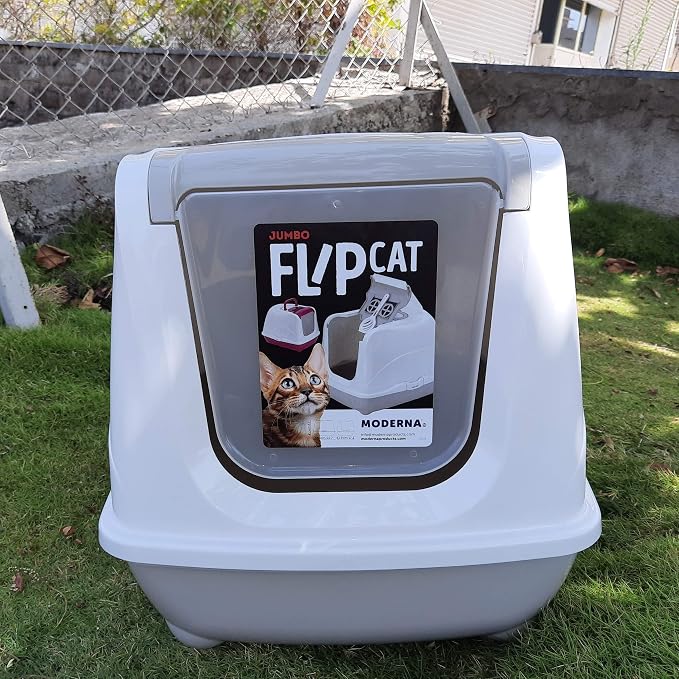 Moderna C230-0330 Easy Access for Cleaning Closed Litter Boxes,grey,Large