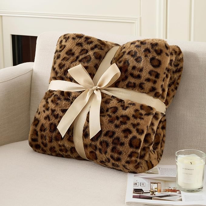 GALMAXS7 Cheetah Print Throw Blanket, Double-Sided Plush Faux Fur, 50"x60" | 500GSM Faux Fur,Double-Sided Leopard Design,Ultra Soft Plush Feel,All Season Cozy Blanket,No Shedding,Machine Washable